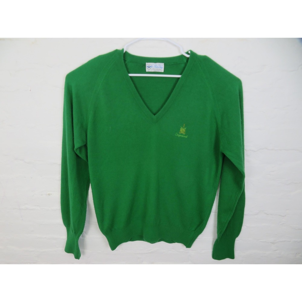 Vintage Congressional Country Club Sweater Mens Large Pickering Green V Neck